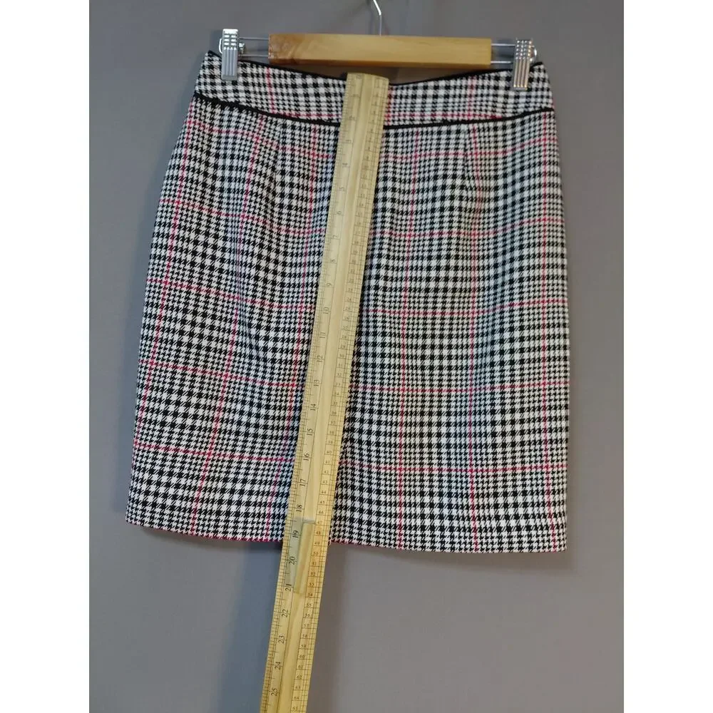 Banana Republic Pink Pencil Mini Lined Plaid Skirt Women Size 2